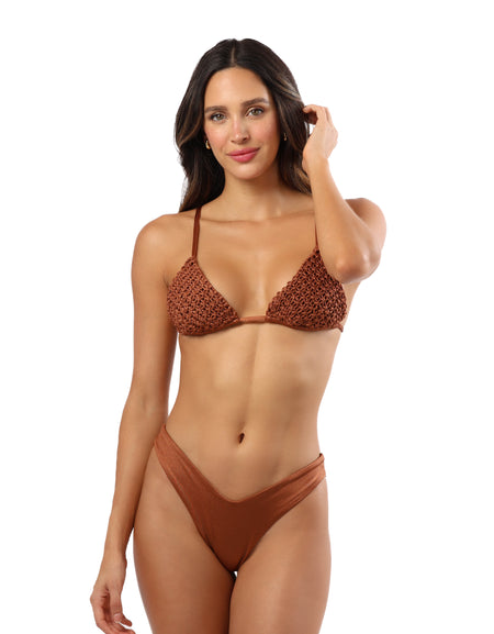 BRONZED  MACRAME TRIANGLE