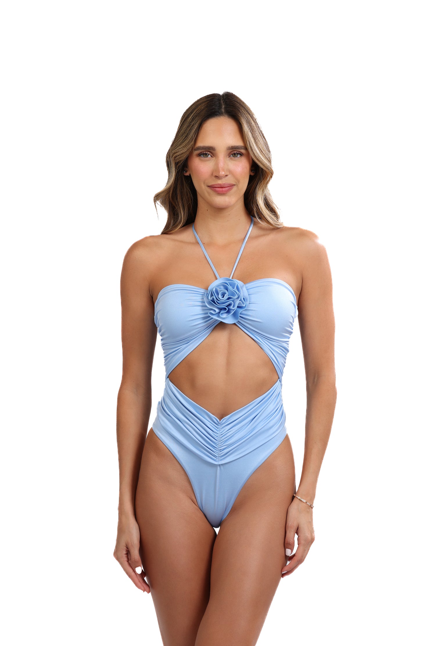 BABY BLUE ROSE ONE PIECE